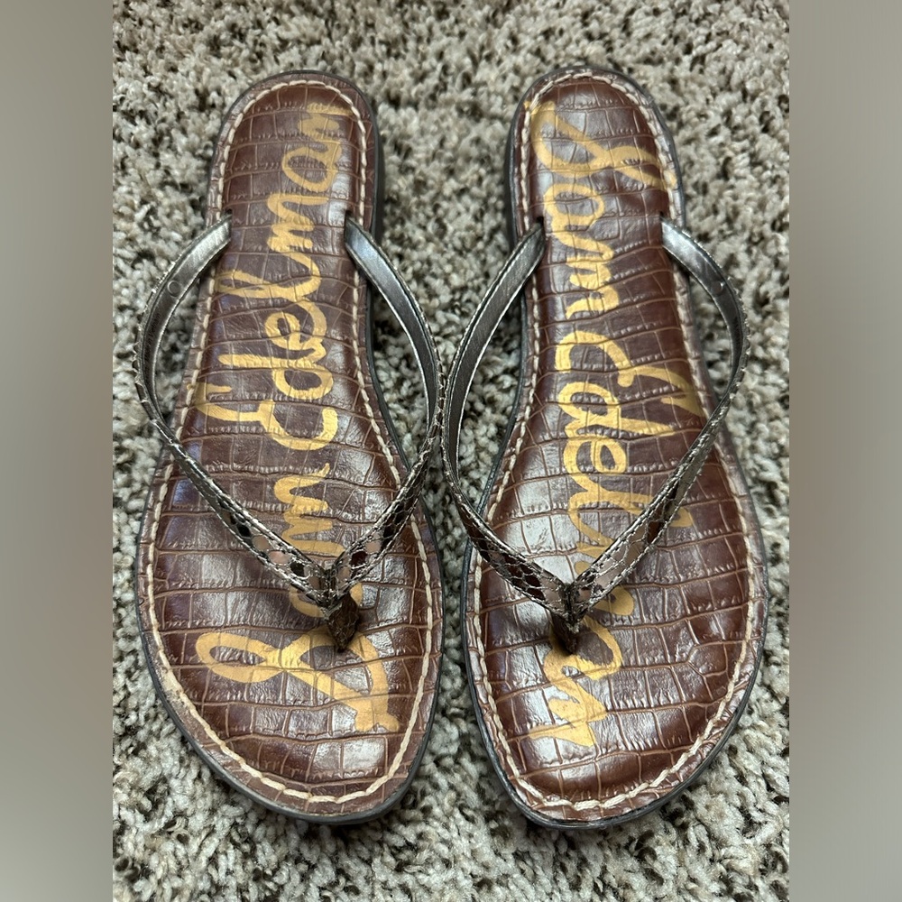 Used Sam Edelman Gracie Sandals Pewter (Size 8)